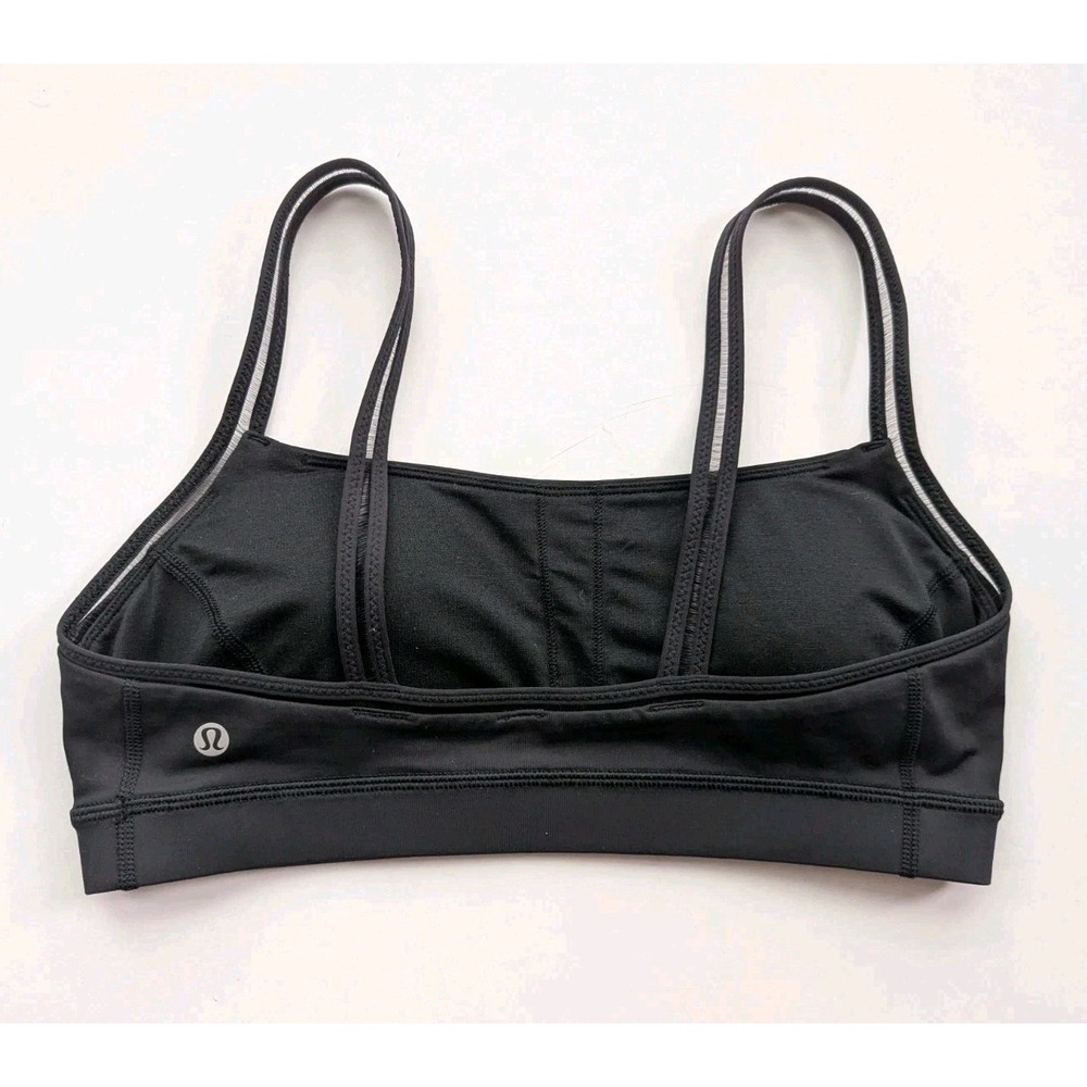 Lululemon Sport Bra Stretch Yoga Gym Women's 10 Black Padded Performance - Picture 2 of 4